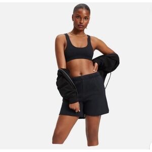 NWOT Good‎ American Essential Lounge Scoop Bra Black Size 1 US Small Lounge Top